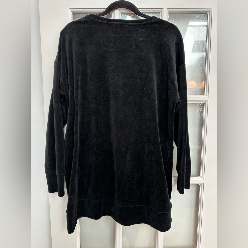 Eileen Fisher Cotton Velour Crew Neck Long Top Boxy Fit Thigh Length Size Med M - Picture 5 of 11